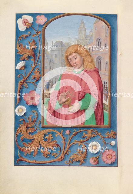 Hours of Queen Isabella the Catholic, Queen of Spain: Fol. 171, St. John the Evangelist, c. 1500. Creator: Master of the First Prayerbook of Maximillian (Flemish, c. 1444-1519); Associates, and.