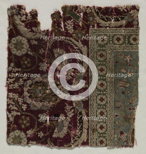 Fragment of a Carpet, 16th century (?). Creator: Unknown.