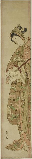 Woman Playing the Shamisen, c. 1769. Creator: Suzuki Harunobu.