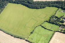 Crop marks of a moat and garden, near Linwood, Lincolnshire, 2019. Creator: Historic England.