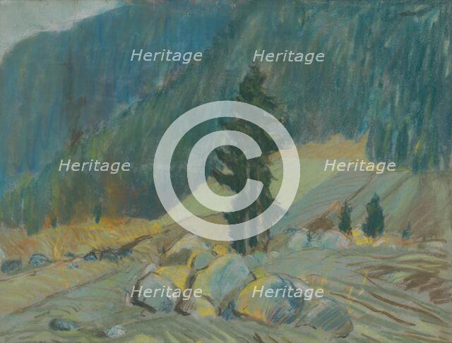 Mountain stream among boulders, 1925-1932. Creator: Zolo Palugyay.