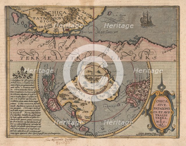 Chica sive Patagonica et Australis Terra (From Geographisches Handtbuch), 1600. Artist: Quad, Matthias (1557-1613)