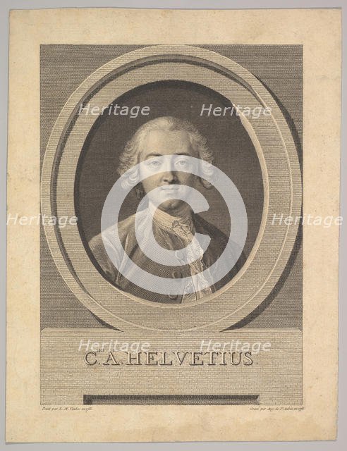 Portrait of Claude Adrien Helvétius (1715-1771), 1772. Creator: Augustin de Saint-Aubin.