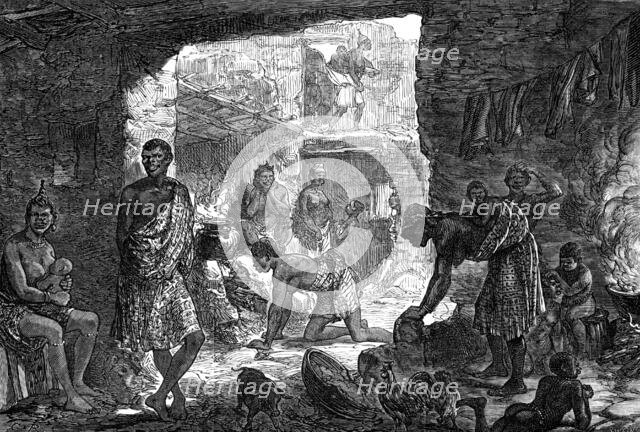 The Ashantee War - sketches by our special artist: interior of a native hut, Cape Coast Castle, 1874 Creator: Unknown.