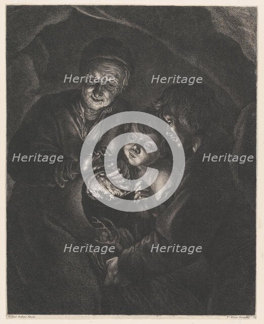 Old Woman with a Brazier, after Rubens, 18th century. Creator: Pierre François Basan.