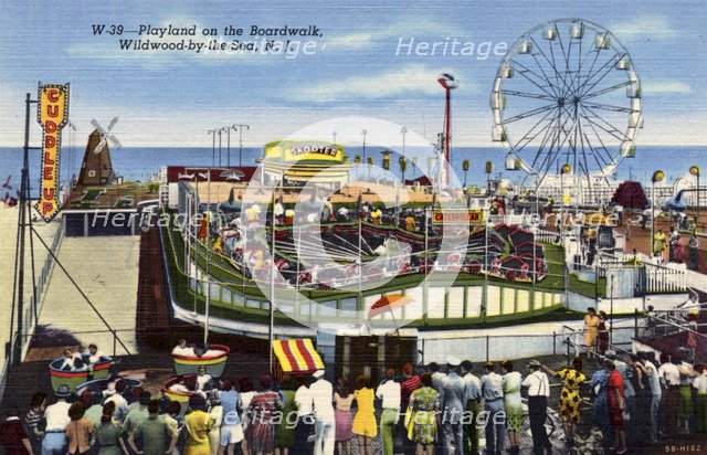 Playland amusement park on the Boardwalk, Wildwood-By-The-Sea, New Jersey, USA, 1940. Artist: Unknown