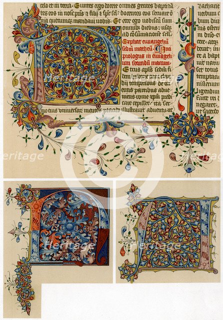 Illuminated initial letters, 1405-1415. Artist: Unknown