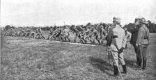''Visite du general Joffre aux troupes Russes en Champagne; Le lancement des grenades', 1916. Creator: Unknown.