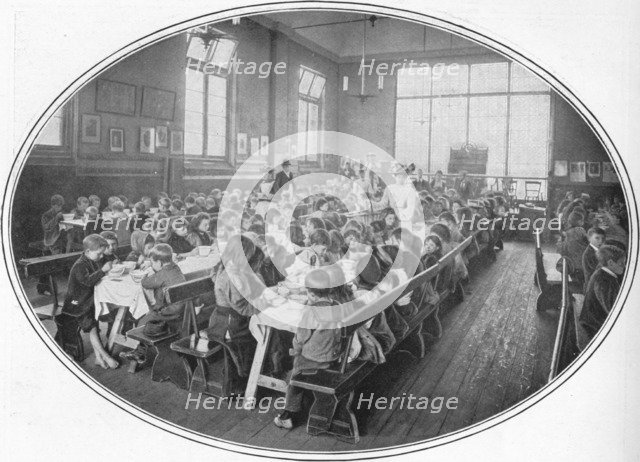 A Ragged School Union dinner, Camberwell, London, c1901 (1901). Artist: Unknown.