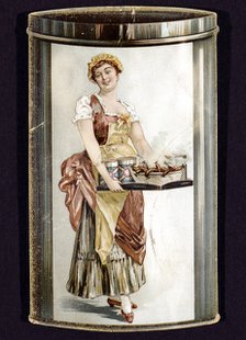 Trade card for tinned Frankfurters produced by Heinrich Bauer of Frankfurt am Main, Germany, c1895. Artist: Unknown