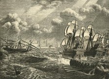 'The English Fleet Before Cadiz', (1596), 1890.   Creator: Unknown.