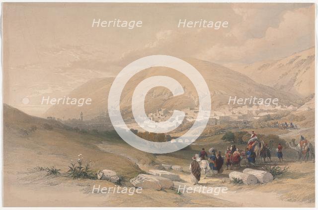 Nablus Ancient Shechem, 1839. Creator: David Roberts (British, 1796-1864).