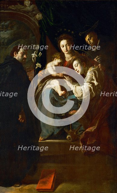 The Mystical Marriage of Saint Catherine with Saints Dominic and Peter Martyr.