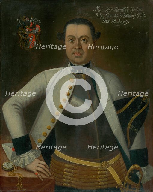 Portrait of Captain Marcus Horváth-Stancic, (Marek Horvath-Stansith), aged twenty-nine, c1763. Creator: Ján Gottlieb Kramer.