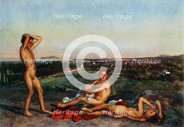 'On the beach in the Bay of Naples', 1830s, (1965). Creator: Aleksandr Ivanov.