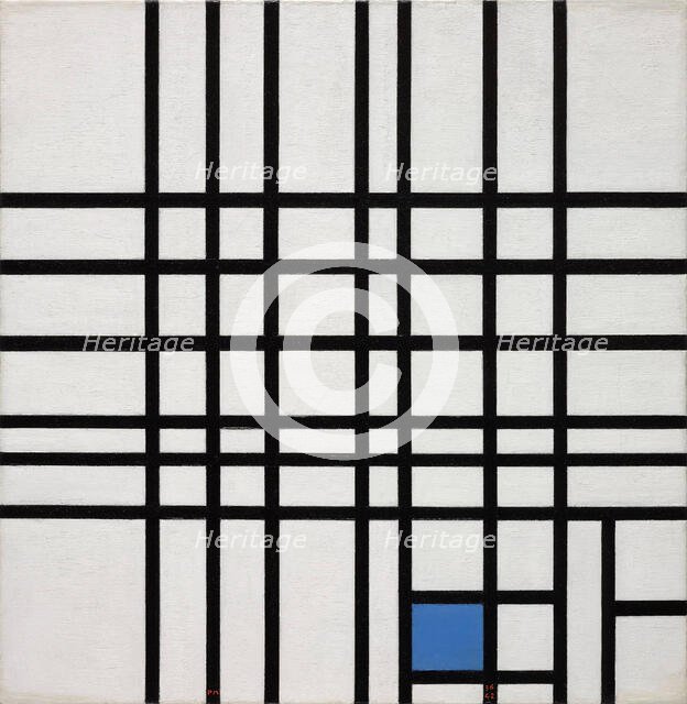 Composition No. 12 with Blue, 1936-1942. Creator: Mondrian, Piet (1872-1944).