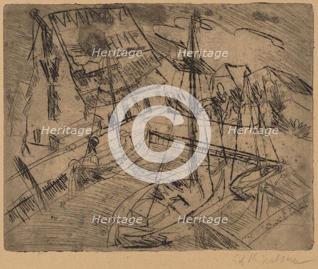 Harbor at Burgstaaken, 1913. Creator: Ernst Kirchner.