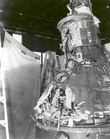 MA-1 capsule reassembled after explosion, USA, 1960.  Creator: NASA.