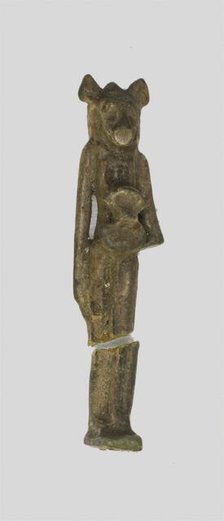 Amulet of a Lion-headed Goddess Holding an Aegis, Egypt, Late Period-Ptolemaic Period (?) (7th-1st.. Creator: Unknown.