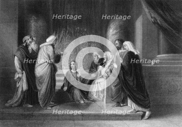 'They found him in the temple, sitting in the midst of the doctors', c1840. Creator: George Presbury.