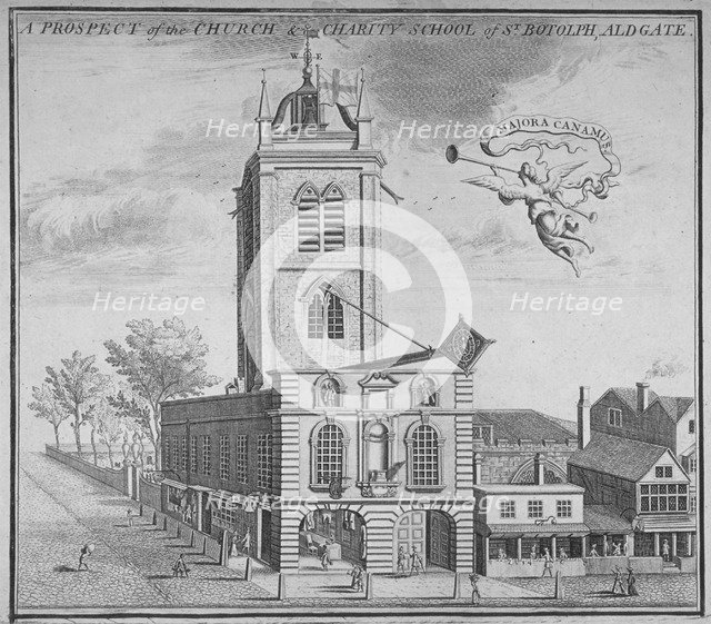 Church of St Botolph, Aldgate, City of London, 1750. Artist: Anon