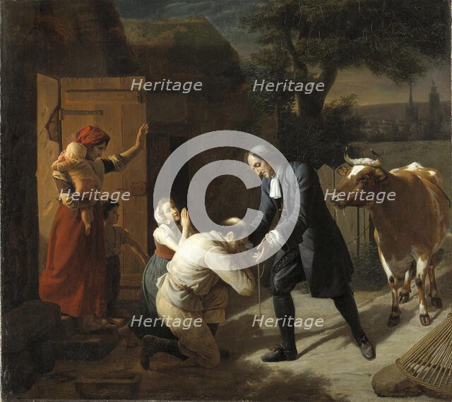 Fénélon returns a Stolen Cow to a Peasant, c19th century. Creator: Louis Hersent.
