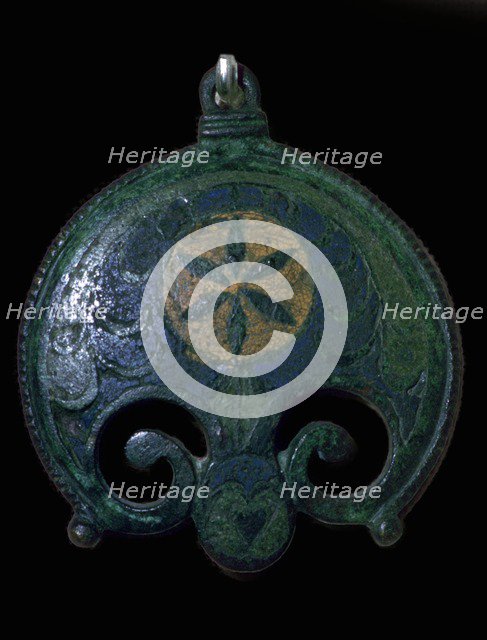 Romano-British copper alloy and enamel plate brooch, 2nd-3rd century. Artist: Unknown