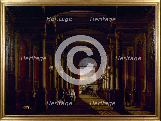 Interior view of the old Saint-Lazare station, around 1845. Creator: Unknown.