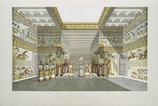 Hall in an Assyrian palace. Reconstruction, 1849. Creator: Layard, Sir Austen Henry (1817-1894).