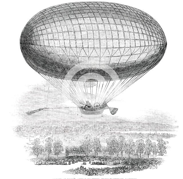 Ascent of Bell's Aerial Machine, from Vauxhall Gardens, 1850. Creator: Unknown.