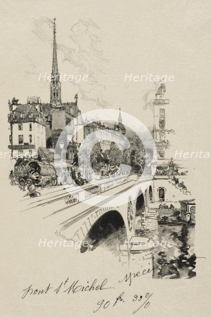 Le Pont St. Michel. Creator: Auguste Louis Lepère (French, 1849-1918).