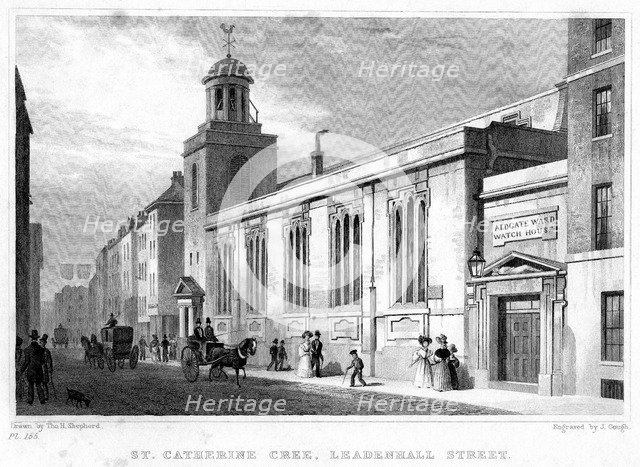 Church of St Katherine Cree, Leadenhall Street, City of London, 19th century.Artist: J Gough