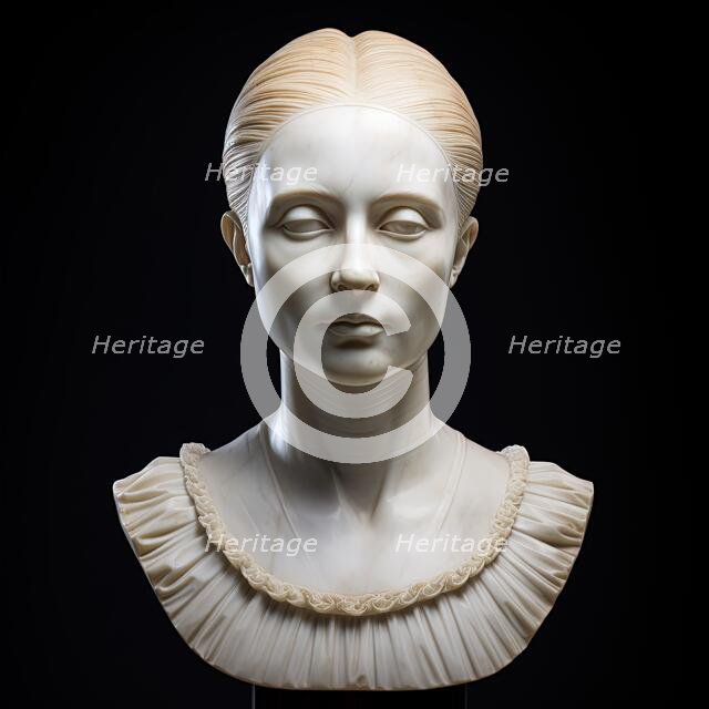 AI Image - Bust of Mary, Queen of Scots, 2023. Creator: Heritage Images.