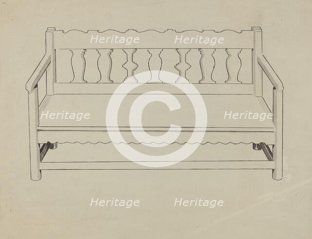 Church Pew, 1935/1942. Creator: J.Henry Marley.