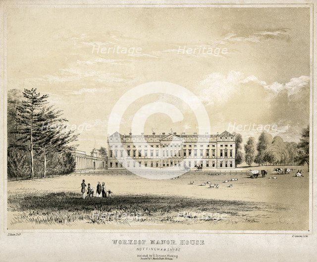 Worksop Manor, Nottinghamshire, c1850. Artist: Unknown
