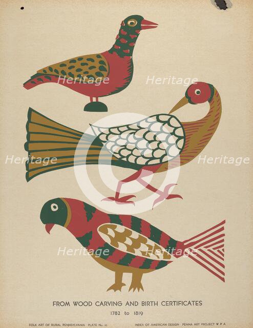 Plate 10: From Portfolio "Folk Art of Rural Pennsylvania", c. 1939. Creator: Unknown.