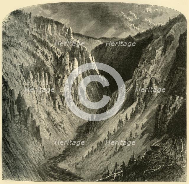 'Cañon of the Yellowstone', 1872.  Creator: Alfred Harral.