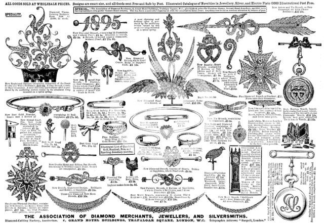 Advertisement for the Association of Diamond Merchants, Jewellers, and Silversmiths, 1895. Creator: Unknown.