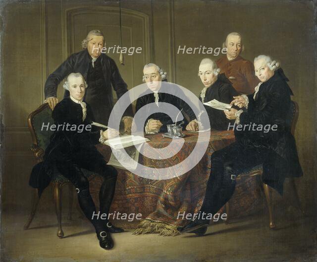 The Four Regents, the Secretary and the House Father of the Lepers' House of Amsterdam, 1773, 1773. Creator: Jacobus Luberti Augustini.