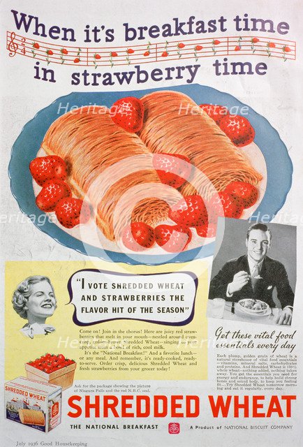 Advert for Shredded Wheat, 1936. Artist: Unknown