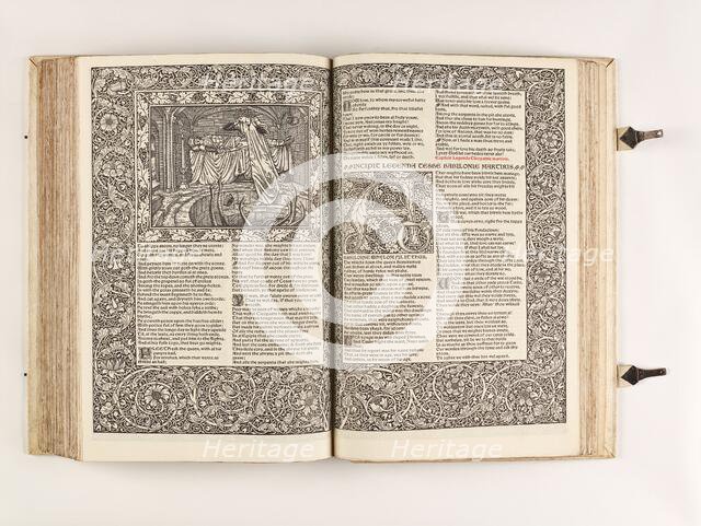 The Kelmscott Chaucer - The Works of Geoffrey Chaucer Now Newly Imprinted, 1896. Creator: Sir Edward Coley Burne-Jones.