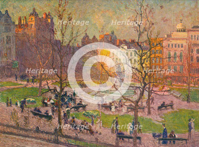 'March Sunshine, Leicester Square', c1914. Artist: Emile Claus.