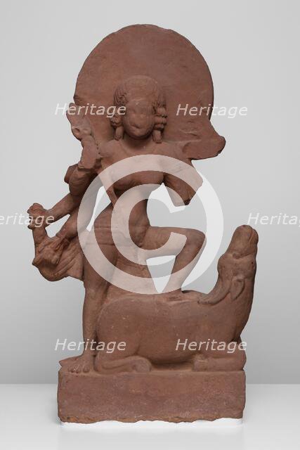 Goddess Durga Slaying the Buffalo Demon (Mahishasuramardini), 6th century. Creator: Unknown.