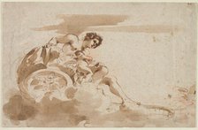 Venus and Cupid in a Chariot, 1615-1617. Creator: Guercino (Italian, 1591-1666).