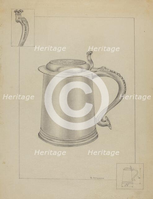 Silver Tankard, c. 1936. Creator: Gordon Sanborn.