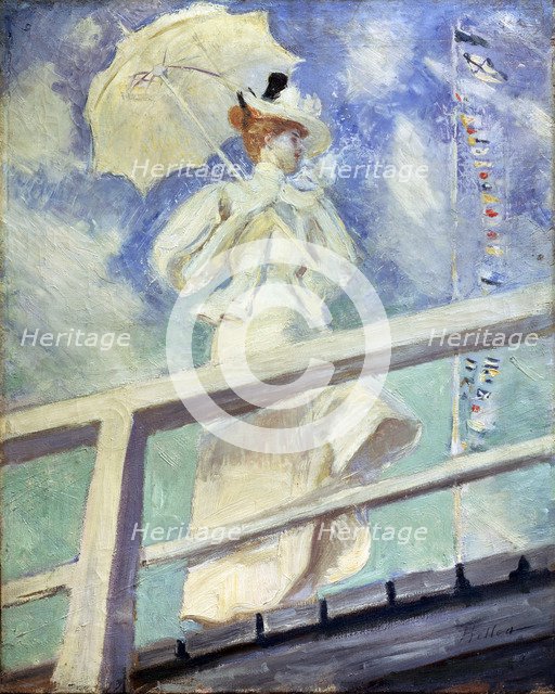 'Lady in White', late 19th century (?).  Creator: Paul Helleu.