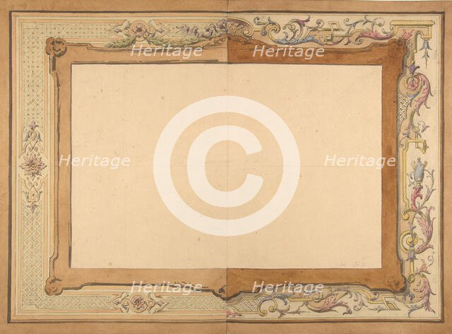 Design for a ceiling, second half 19th century. Creators: Jules-Edmond-Charles Lachaise, Eugène-Pierre Gourdet.