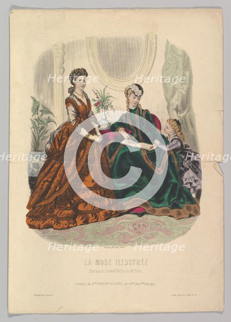 No. 51 from La Mode Illustrée, 1869. Creator: Adèle-Anaïs Colin.