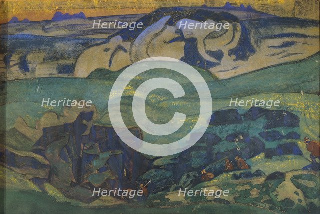 Tchud tribe gone underground, 1913. Artist: Roerich, Nicholas (1874-1947)