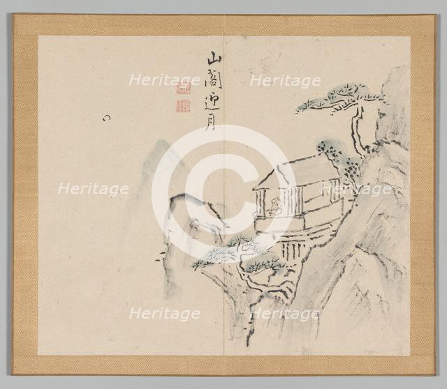 Double Album of Landscape Studies after Ikeno Taiga, Volume 2 (leaf 31), 18th century. Creator: Aoki Shukuya (Japanese, 1789).